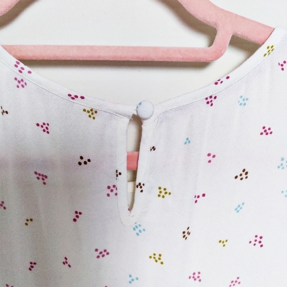 Boden Half Sleeve Clustered Dot Print Blouse Size US 6 - Picture 5 of 8